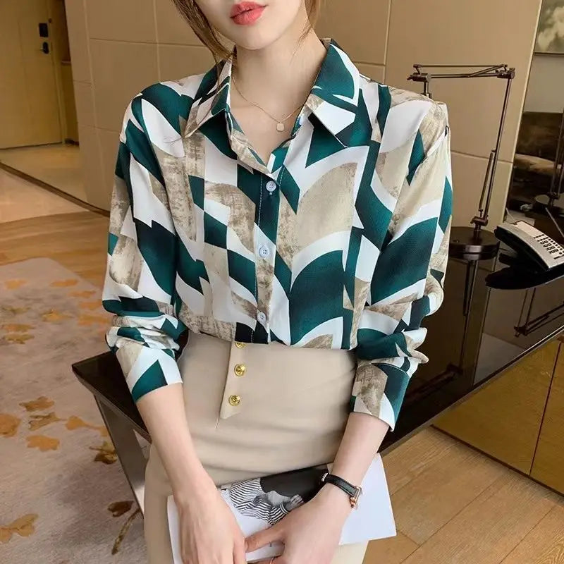 2025 Women Tops and Blouses Floral Chiffon High Quality Blouses Elegant Women Spring Fashion Blouses for Women