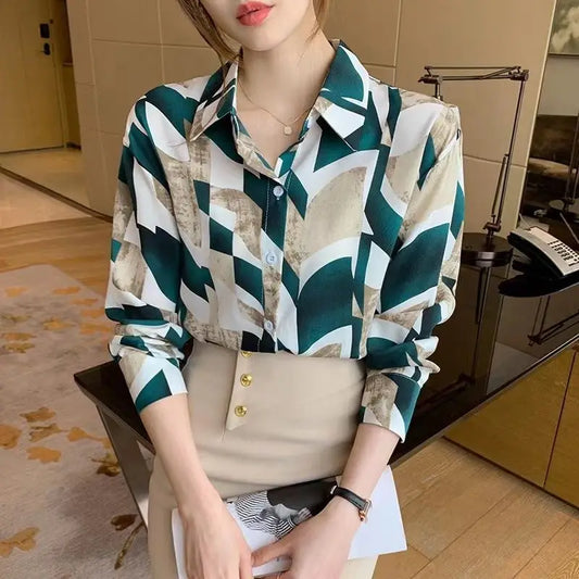 2025 Women Tops and Blouses Floral Chiffon High Quality Blouses Elegant Women Spring Fashion Blouses for Women