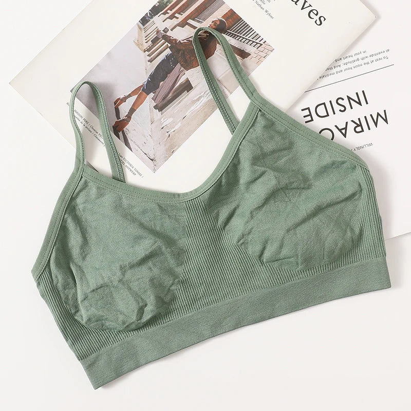 Women Push Up Tube Tops Seamless Sport Bras No-pads Soft Crop Top Female Non-wired Underwear Solid Color Intimates Sexy Lingerie