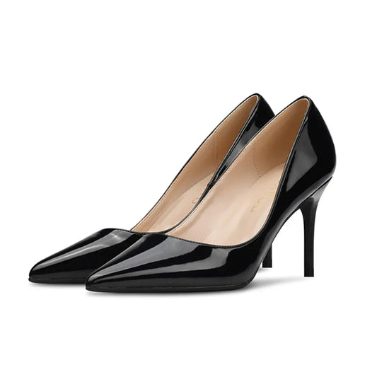 Shoes  6cm 8cm 10cm Silk and Satin Patent Leather Thin High Heels Pointed-Toe Pumps for Women