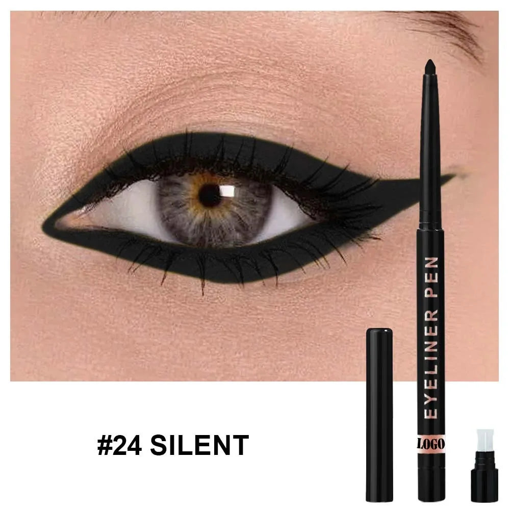 High Pigment Glitter Eyeliner Pencil Waterproof Long-Lasting Smudge-Proof Shimmery Metallic Eyeliner Makeup Pen