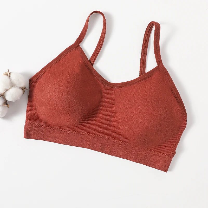 Women Push Up Tube Tops Seamless Sport Bras No-pads Soft Crop Top Female Non-wired Underwear Solid Color Intimates Sexy Lingerie
