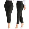 Women's Solid Color High-waisted Casual Pants OL Ladies Pants