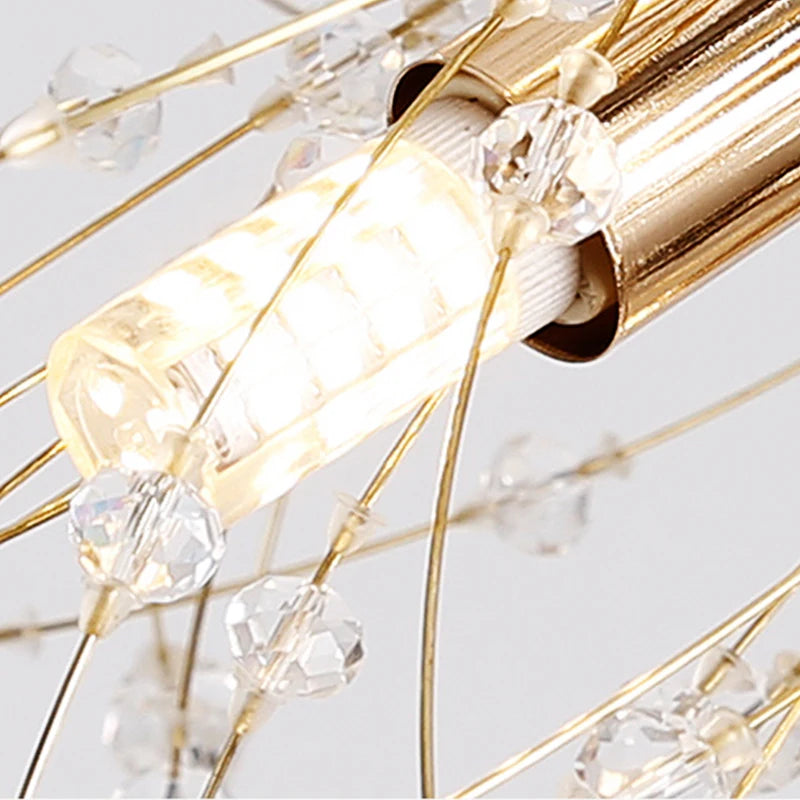 2026 Modern Crystal Dandelion Chandelier Lighting Pendant Lamp for Living Room Dining Room Home Decoration WF-P40GD Winfordo