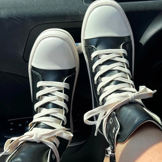 Unisex  Durable Zapatoa Dama  Canvas Platform Lace up Outdoor Footwear High Top Canvas Sneakers Women's Casual Shoes 2025