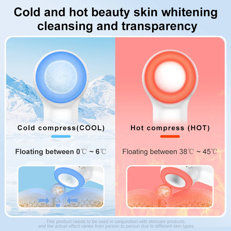Electric Facial Massager Color Light Hot Cold Face Massager Tender Skin Lift Whitening Beauty Instrument Face