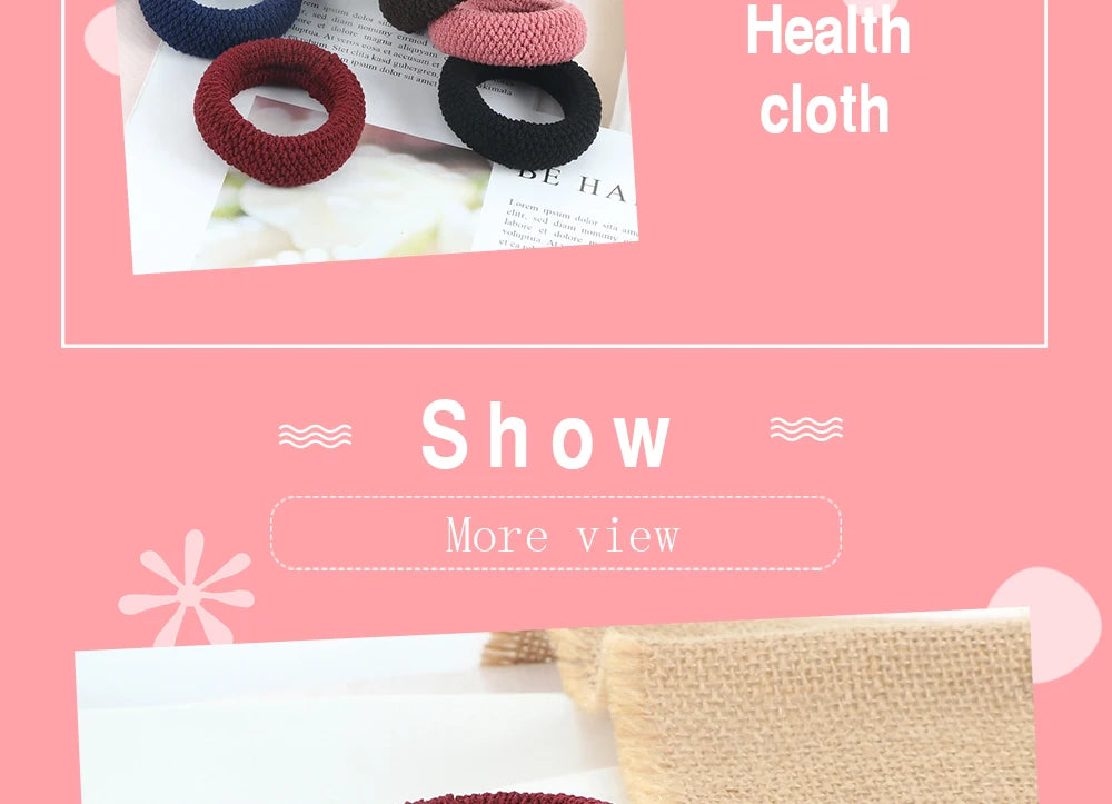 6Pcs Basic Simple Hair Bands Solid Color Seamless Wide Rubber Band for Women Girl High Elastic Scrunchie Hair Accessories Holder