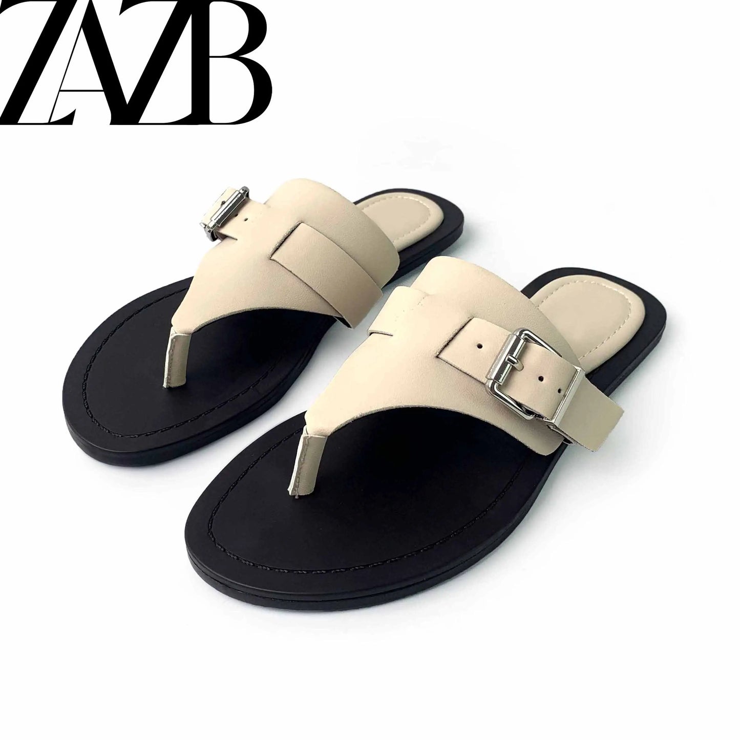 New Design Summer Pearl Women Flat slippers Round Head Roman Style Open Toe Shoes Sandals Beach for Ladies