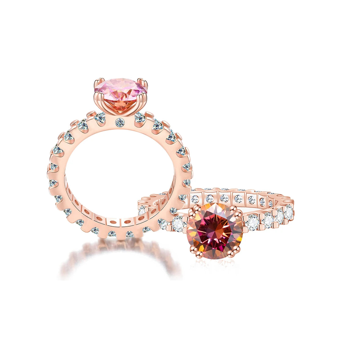 Deluxe GRA Elegant Real 2CT Carat  Moissanite Diamond Genuine 925 Sterling Silver Ring for Women  Wedding Luxury Jewelry Gifts