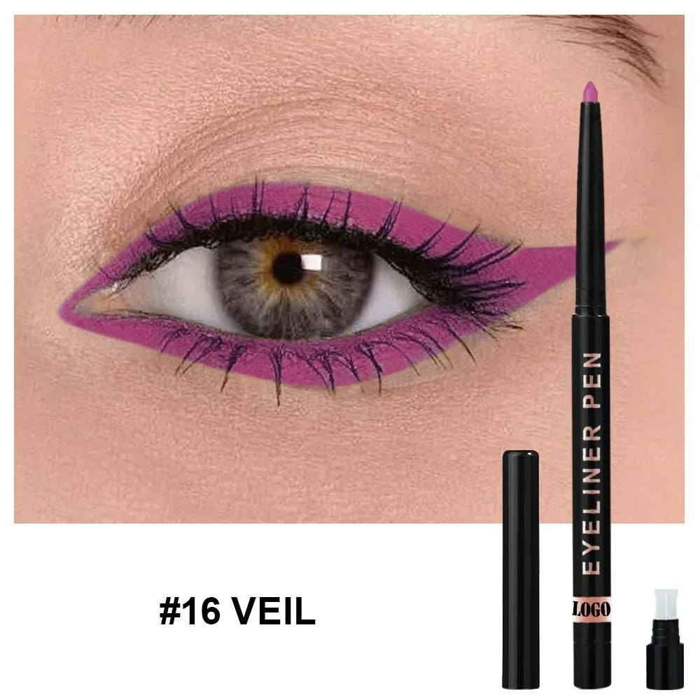High Pigment Glitter Eyeliner Pencil Waterproof Long-Lasting Smudge-Proof Shimmery Metallic Eyeliner Makeup Pen