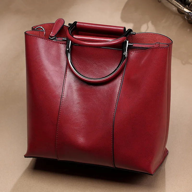 2025  Hot Sale  Luxury Genuine Leather Women Shoulder Bag Office Lady Phone Paid Umbrella Key Cosmetic