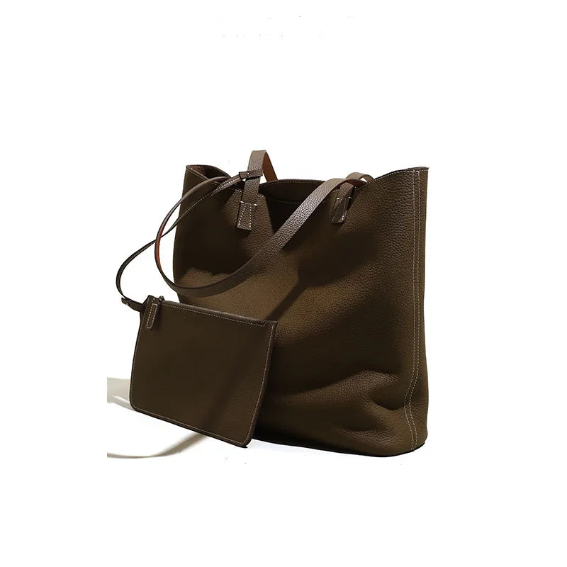 Trendy Large Capacity Luxury Women Shoulder Tote Handbags Fashionable Lady Daily Use Bags Genujne Leather Bag