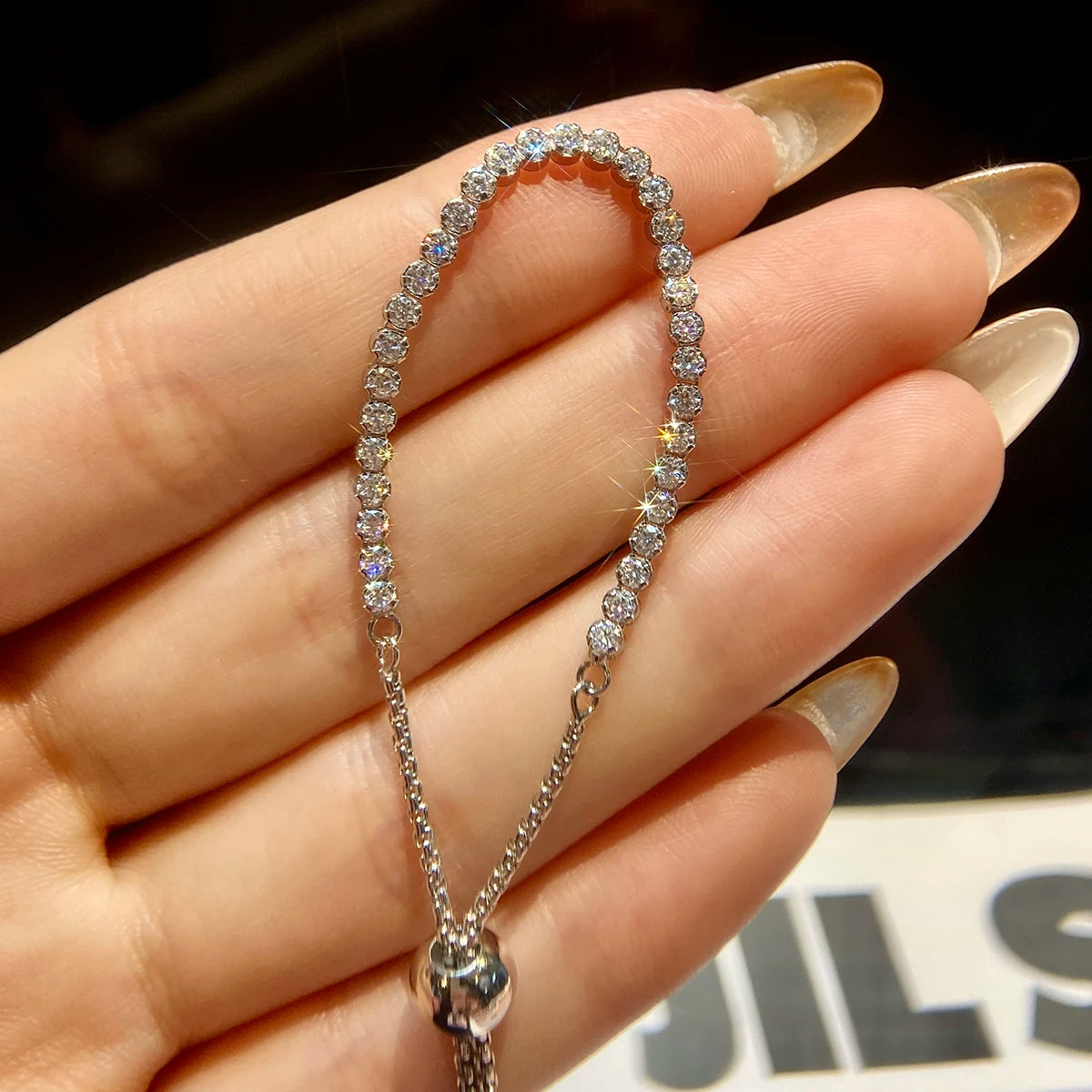 Real 2mm Moissanite Diamond Bracelet for Women Birthday Gift 925 Sterling Silver White Gold Plated Wedding Fine Quality Jewelry