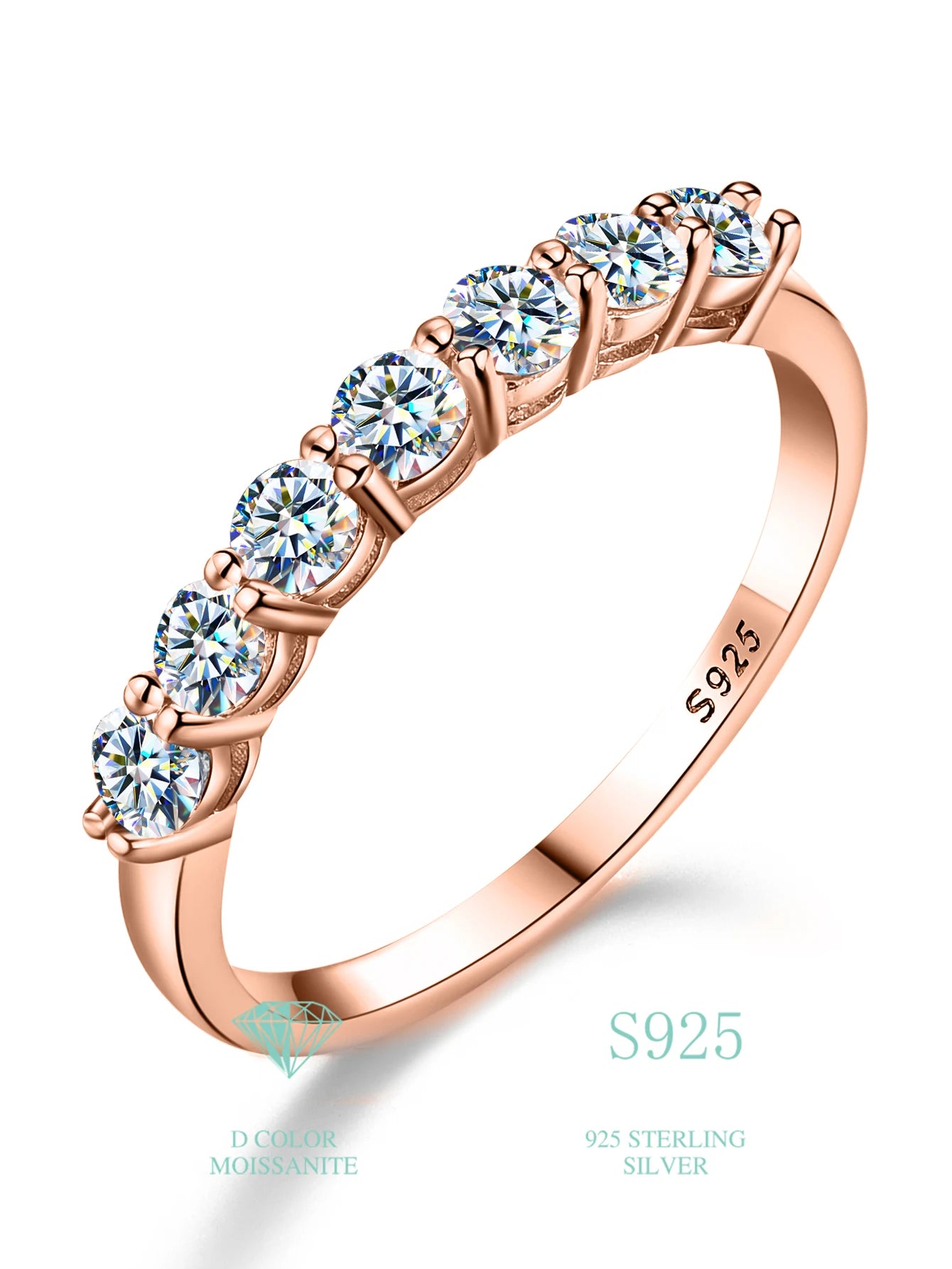 Cluster GRA Certified Moissanite Diamond Ring 925 Sterling Sliver Iced Out Hip Hop Tennis Eternity Band Cuban Link Fine Jewelry