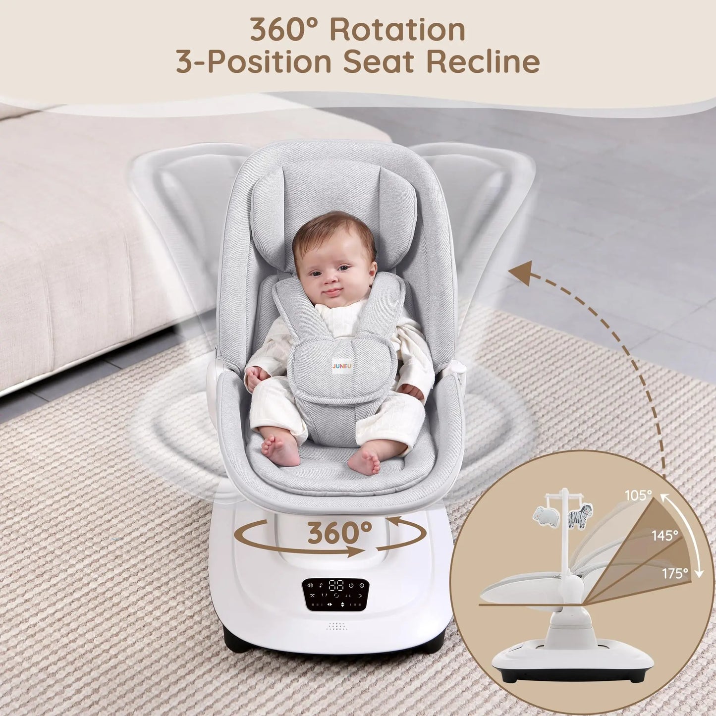Swing Chair Automatic Adjustable Rocker Electric Baby Rocking Chair Baby Electric Swing Chair With Music and Bluetooth