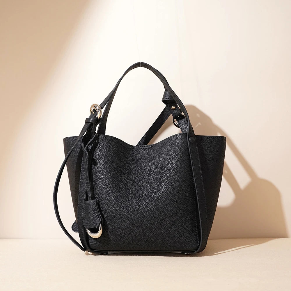 Women Luxury  Top Grain Cowhide Leather Shoulder Bags Genuine Leather Women's Handbags Leather Bags for Girls