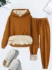 Women's  Set Winter Warm Hoodie Hooded Hoodie with Thick Fleece Hooded Cover Head Top