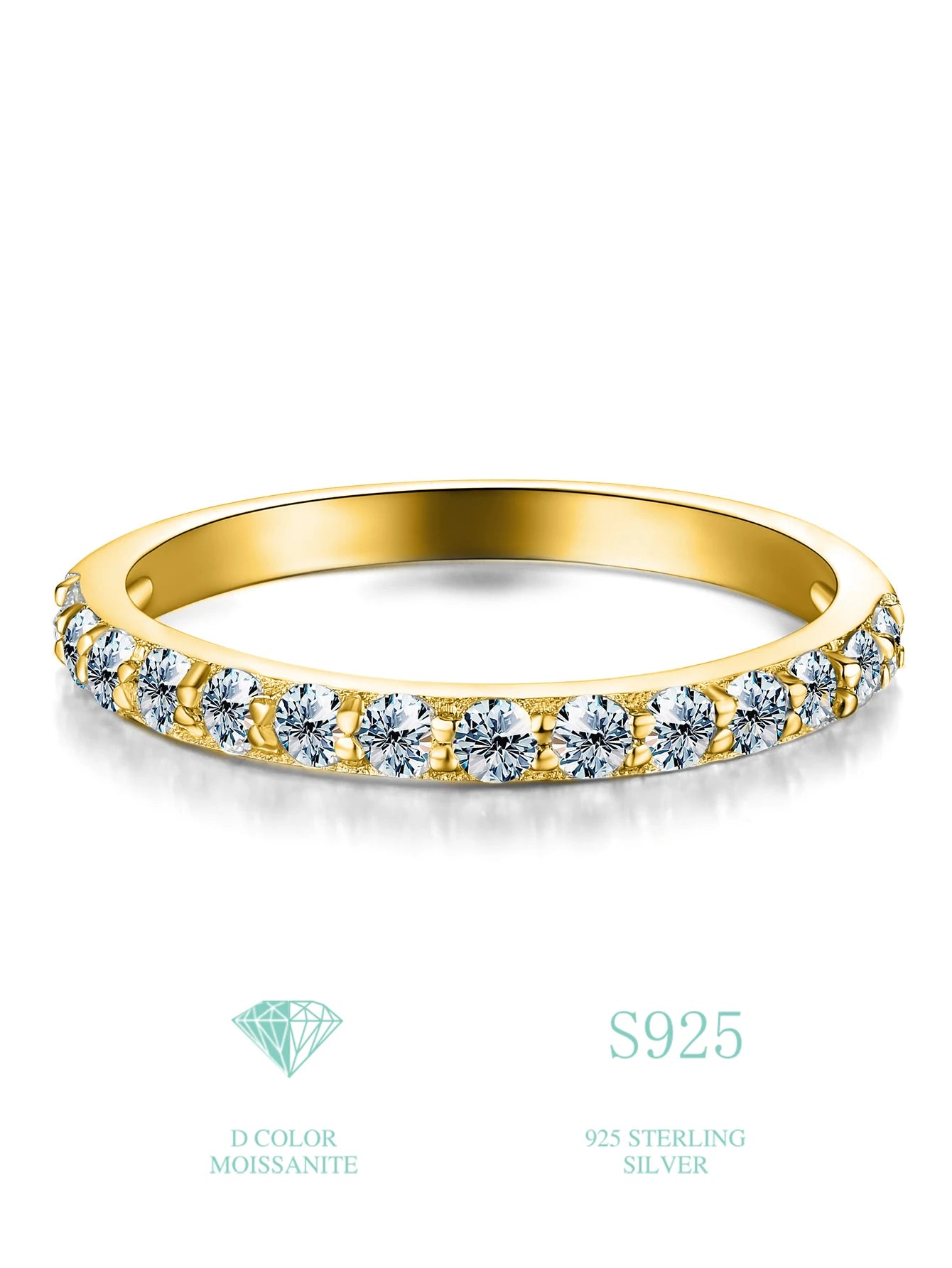 Cluster GRA Certified Moissanite Diamond Ring 925 Sterling Sliver Iced Out Hip Hop Tennis Eternity Band Cuban Link Fine Jewelry