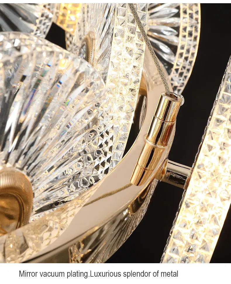 Home Hotel Living Room Decorative Italian Design Modern Gold Pendant Light European Nordic Luxury K9 Crystal Chandelier