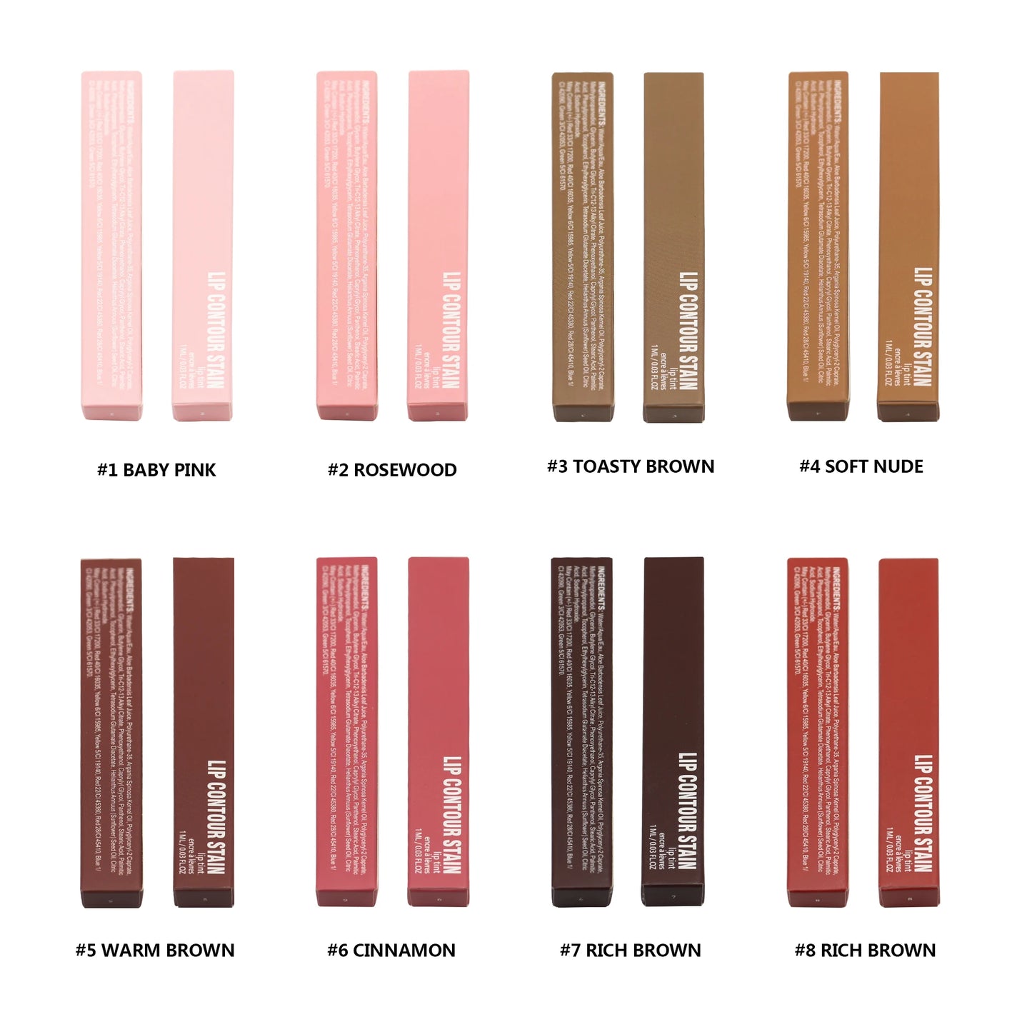 Waterproof Long Lasting Lip Contour Tint Lipliner Pen Factory Private Label 8 Color Fluffy Lip Liner Pencil