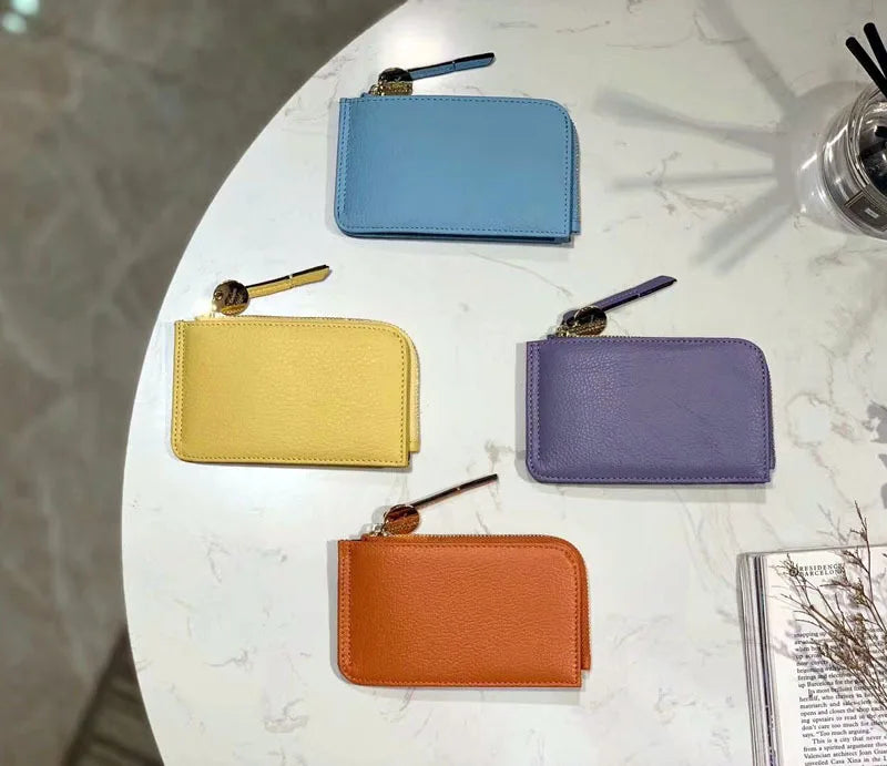 Vintage Genuine Leather Wallet for Women Men Slim Purse Short Coin Bag Pouch Fashionable Credit ID Card Holder New