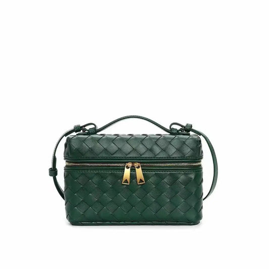 2025 New Genuine Leather Woven Handbag Elegance Handmade Woven Crossbody Bag Women's High-End Single Shoulder Bag