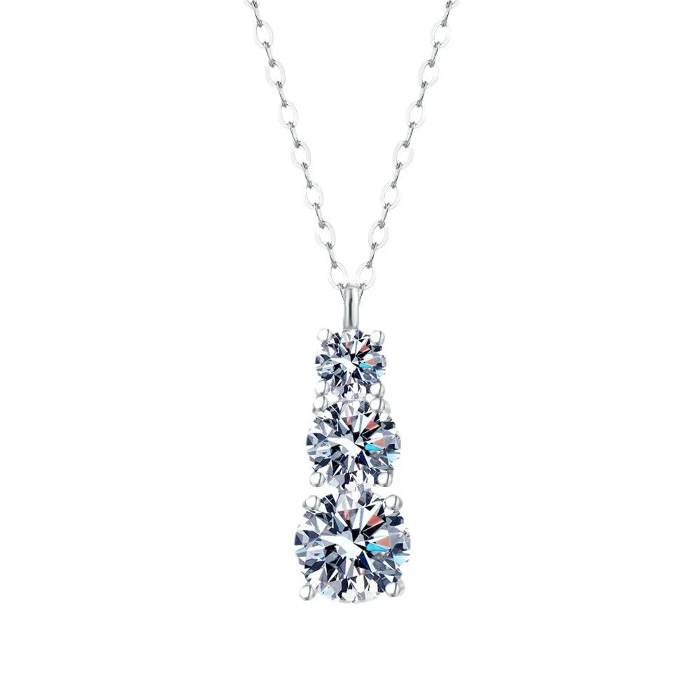 Moissanite Necklace for Women White D Color VVS1 Lab Grown Diamond Engagement Gift S925 Silver Custom VVS Moissanite Pendant