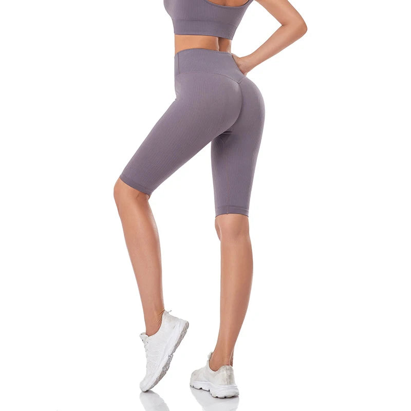 Seamless Fitness Women Yoga Shorts High Waist Workout Shorts Hip Push Up Yoga Running Shorts Sport Gym Leggings