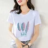 Plus Size Women's T-Shirts Fashion Top 95% Cotton Short Sleeve Breathable Print O-Neck Summer Women's Clothing T-Shirt