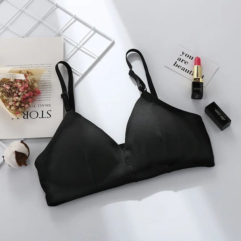 Seamless Bras For Women Push Up Bra Tops Non-Wire Brassiere Sexy Lingerie Comfort Bra V Neck Solid Color Underwear