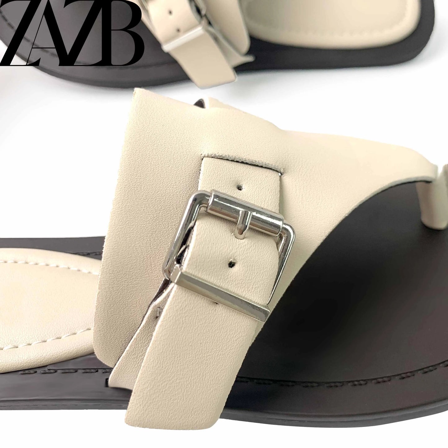 New Design Summer Pearl Women Flat slippers Round Head Roman Style Open Toe Shoes Sandals Beach for Ladies