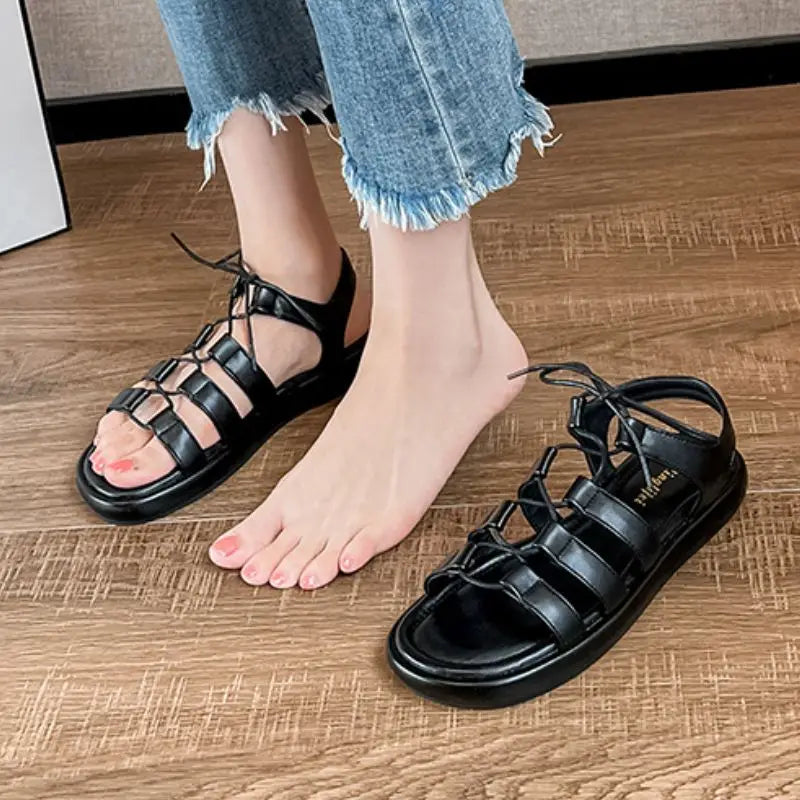 High Quality Casual Beach Slippers Handmade Sexy Leather Flat Sandals for Women