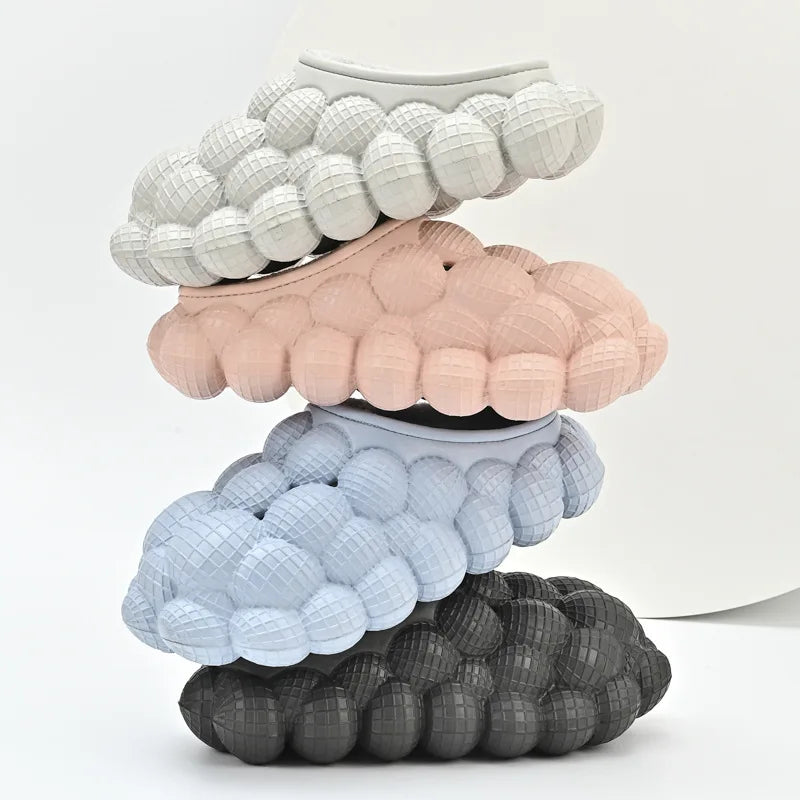 Unisex Outdoor Indoor Trendy Bubble Winter Home  Warm Slides Fur Slippers