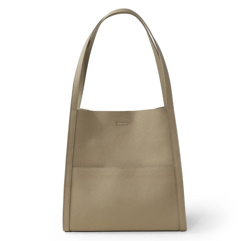 Luxury Genuine Leather Handbag Full Grain Fashion Lady Tote Women Shoulder Underarm Bag for Female Laptop Cowhide