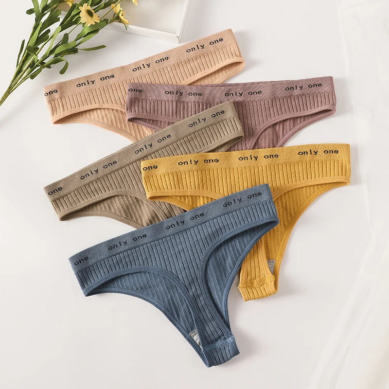1PC Seamless G-String Panties Women's Underwear Female Underpants T-back Letter Belt Comfort Sexy Lingerie Shapewear Thongs
