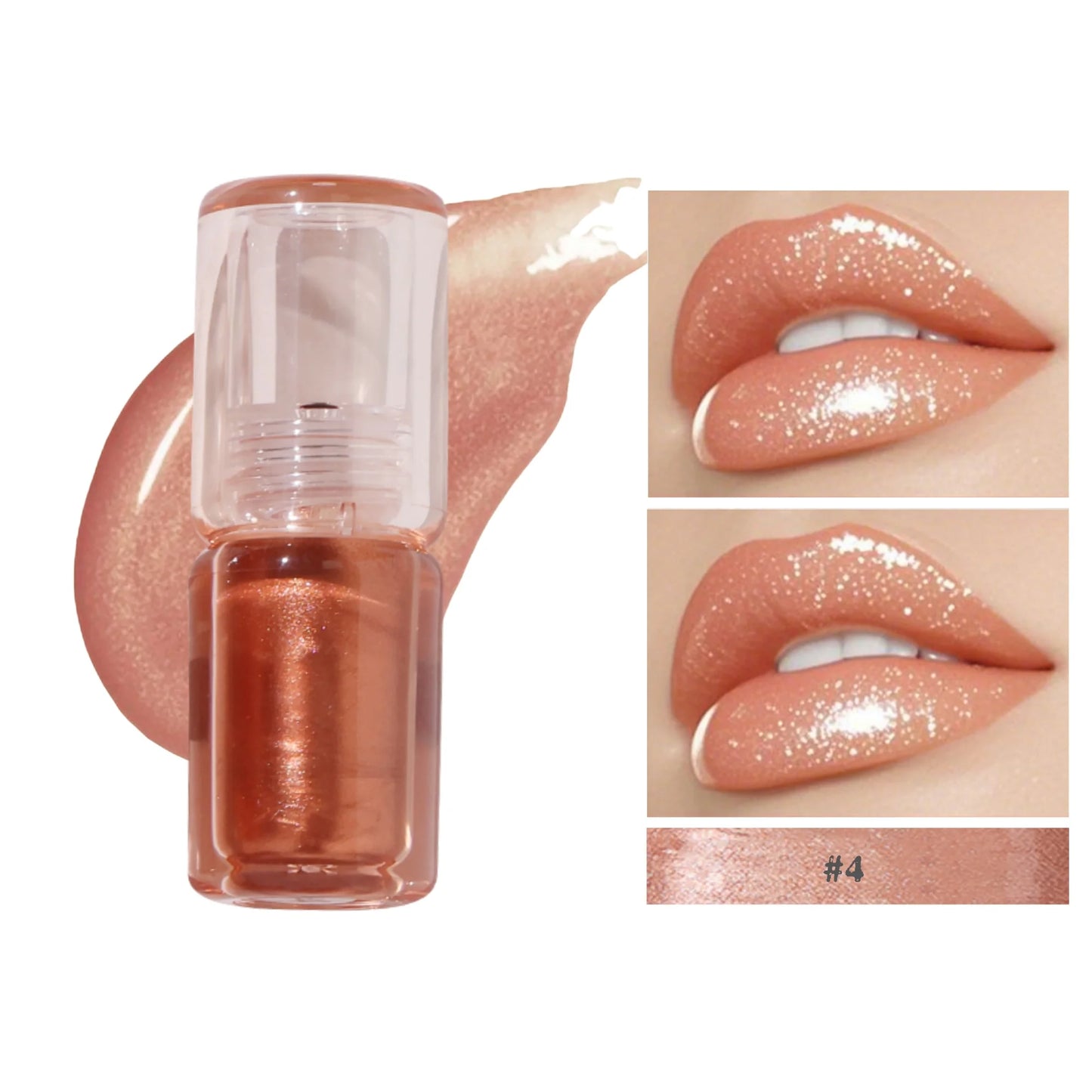 Vegan High-Shine Diamond Lip Gloss Sparkling Glitter & Non-Sticky Formula Plumping Lip Gloss