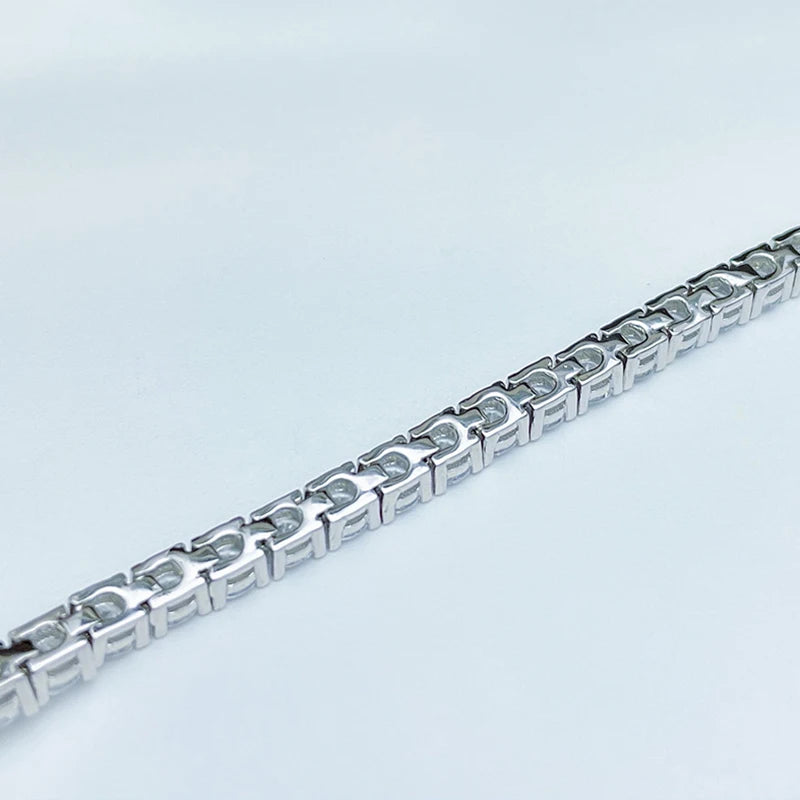 925 Sterling Silver GRA VVS Real Diamond 3mm 0.1ct Moissanite Tennis Bracelet Chain Men Women Engagement Fine Jewelry
