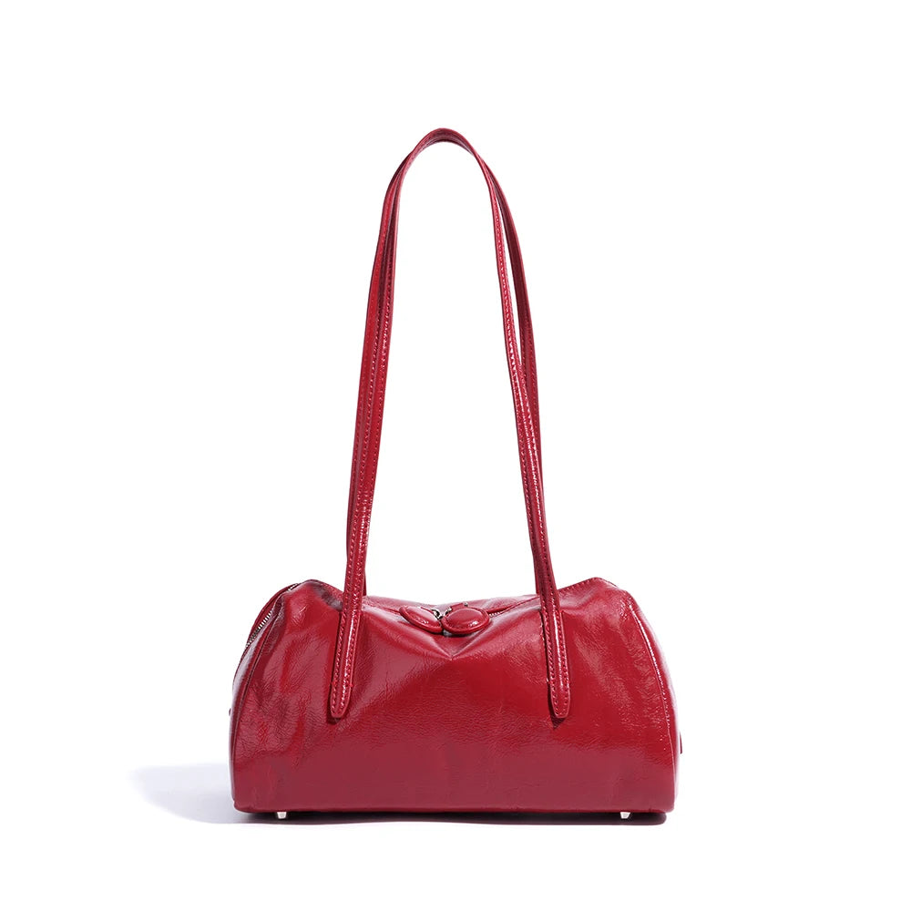 Genuine Leather Women's Handbags Crossbody Shoulder Bags Vintage Waxed Top Grain Cowhide Leather Ladies Bags