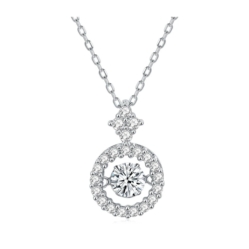 MomentWill Fashion Designs 925 Silver Fine Cute Simple Jewelry  Moissanite Necklaces