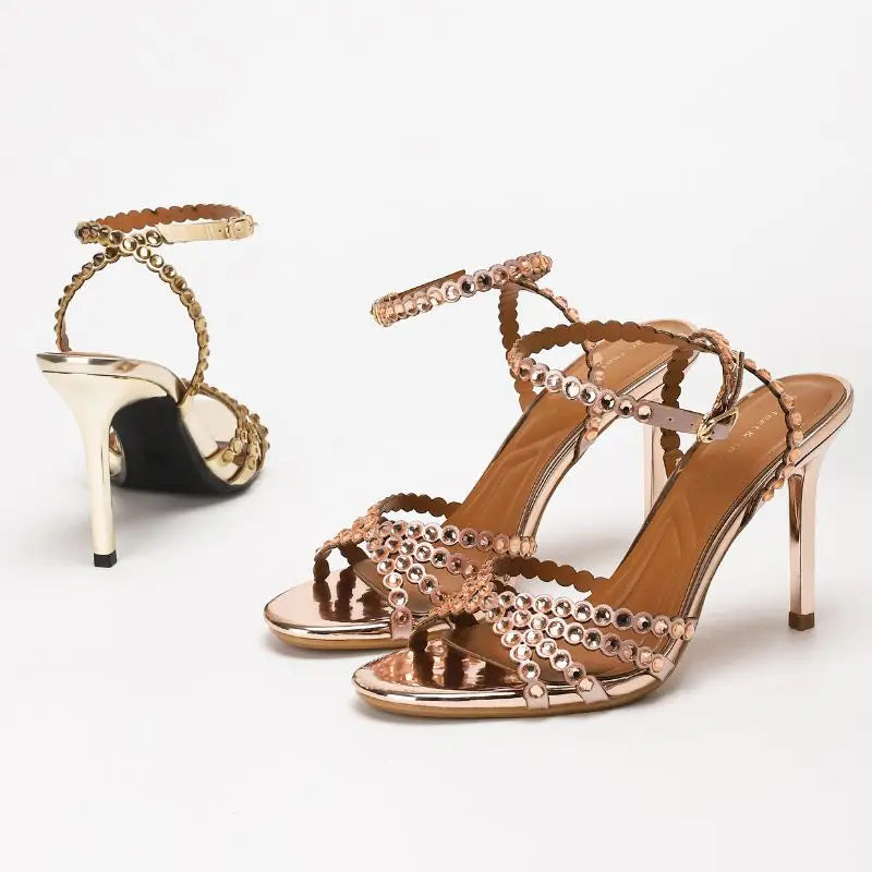 Trendy Comfortable Sole Sandals 2026 New Arrival Shoes Woman Gold Heels for Women