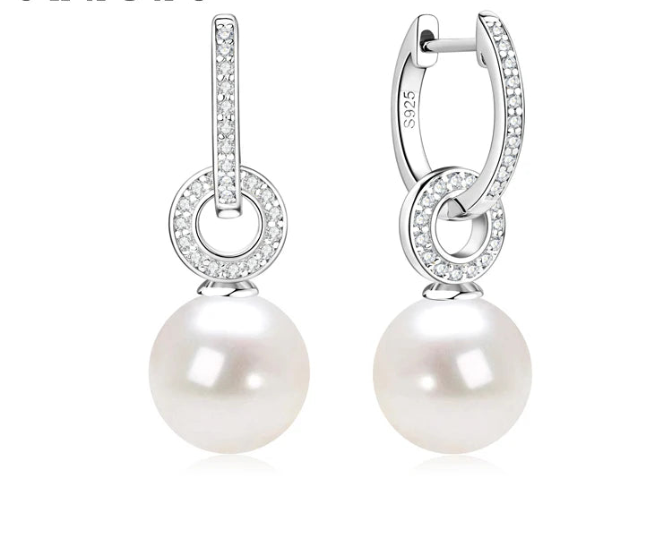 Korean Wedding Jewelry Gift 925 Sterling Silver Pearl Earrings Drop Pearl Stud Earrings for Women