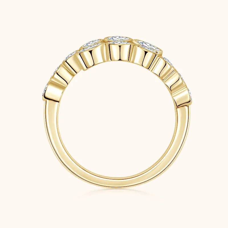 925 Silver 4mm&3.5mm&3mm&2.5mm Bezel Set Moissanite Bubble Twist Shank Open Wedding Engagement Moissanite Ring for Women