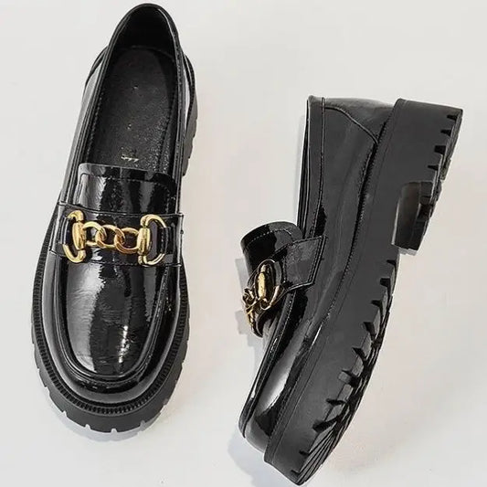 Loafers Women New Arrivals 2025 Hoof Heels Spring Autumn Fashion PU Leather Pumps Shoes Loafers for Women