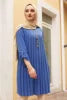S-5XL 2025 Loose Ruffle Knitted Spring Long Sleeve Plain Color Pleated Blouse Long Shirts Muslim Women Islamic Long Shirts