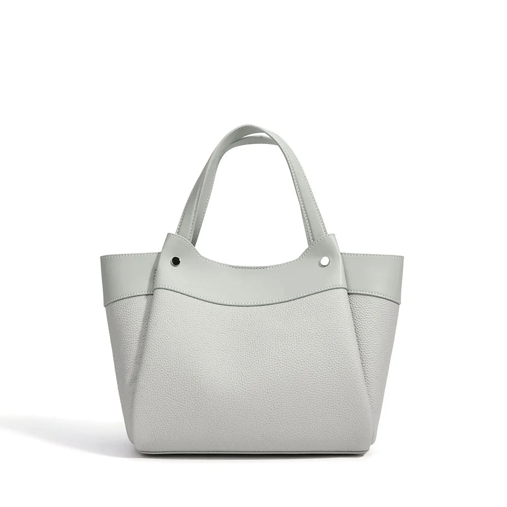 New 2026 Fashion Women's Genuine Cowhide Leather Candy Basket Handbag Portable Single Strap Polyester Summer/Winter Shoulder Bag