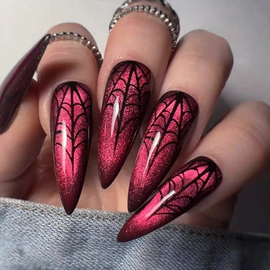 2026 New Halloween Wear 3D Three-dimensional Nail Fake Nail Spider Bat Nails