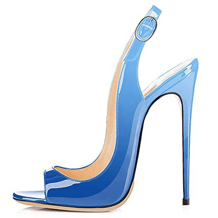 Sandales a Talons Hauts Ladies Hot Selling Business Dress Shoes Peep Toe Stiletto Slingback Pumps High Heeled Sandals for Women