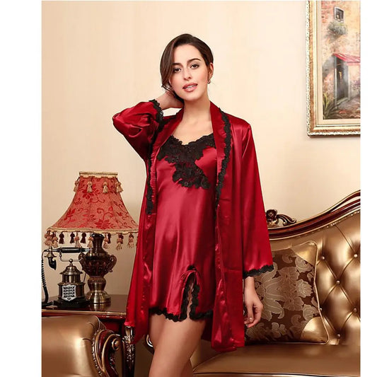 Charmeuse Family Matching Pajamas Sexy Silk Set Night