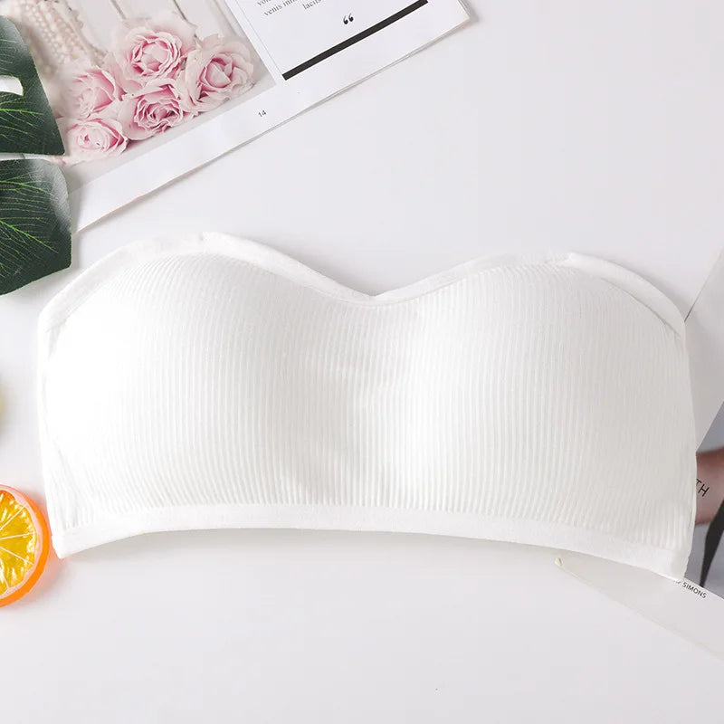 Strapless Tube Tops Women Crop Top Seamless Underwear Back Closure Sexy Lingerie Female Wrap Bra Chest Padded Bandeau Top
