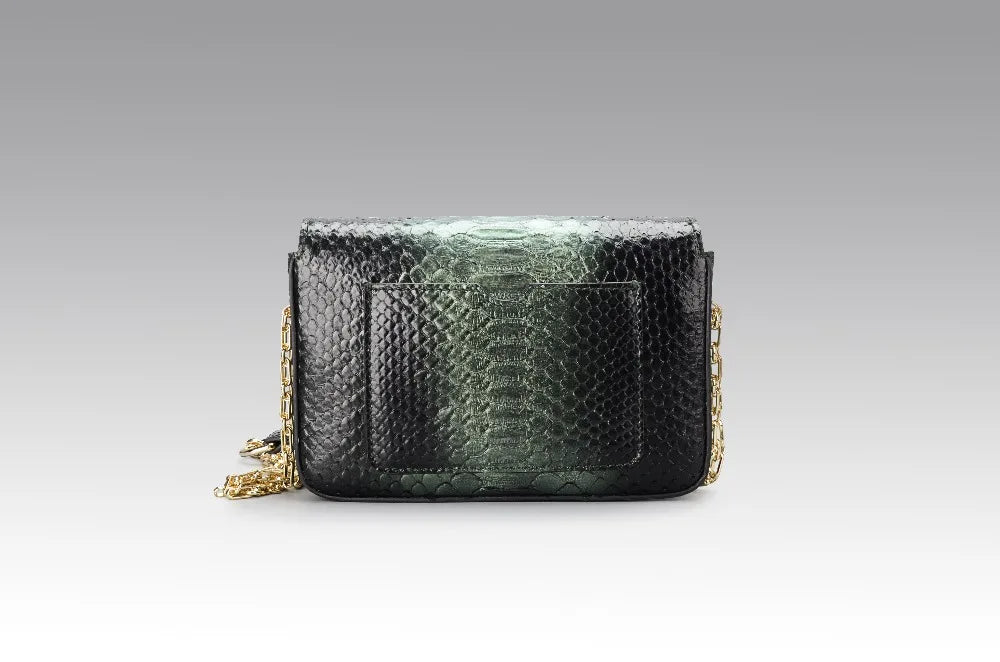 Custom Luxury Real Snake Skin Leather Chain Women Evening Designer Mini Crossbody Flap Bag Handbag Purse for Women